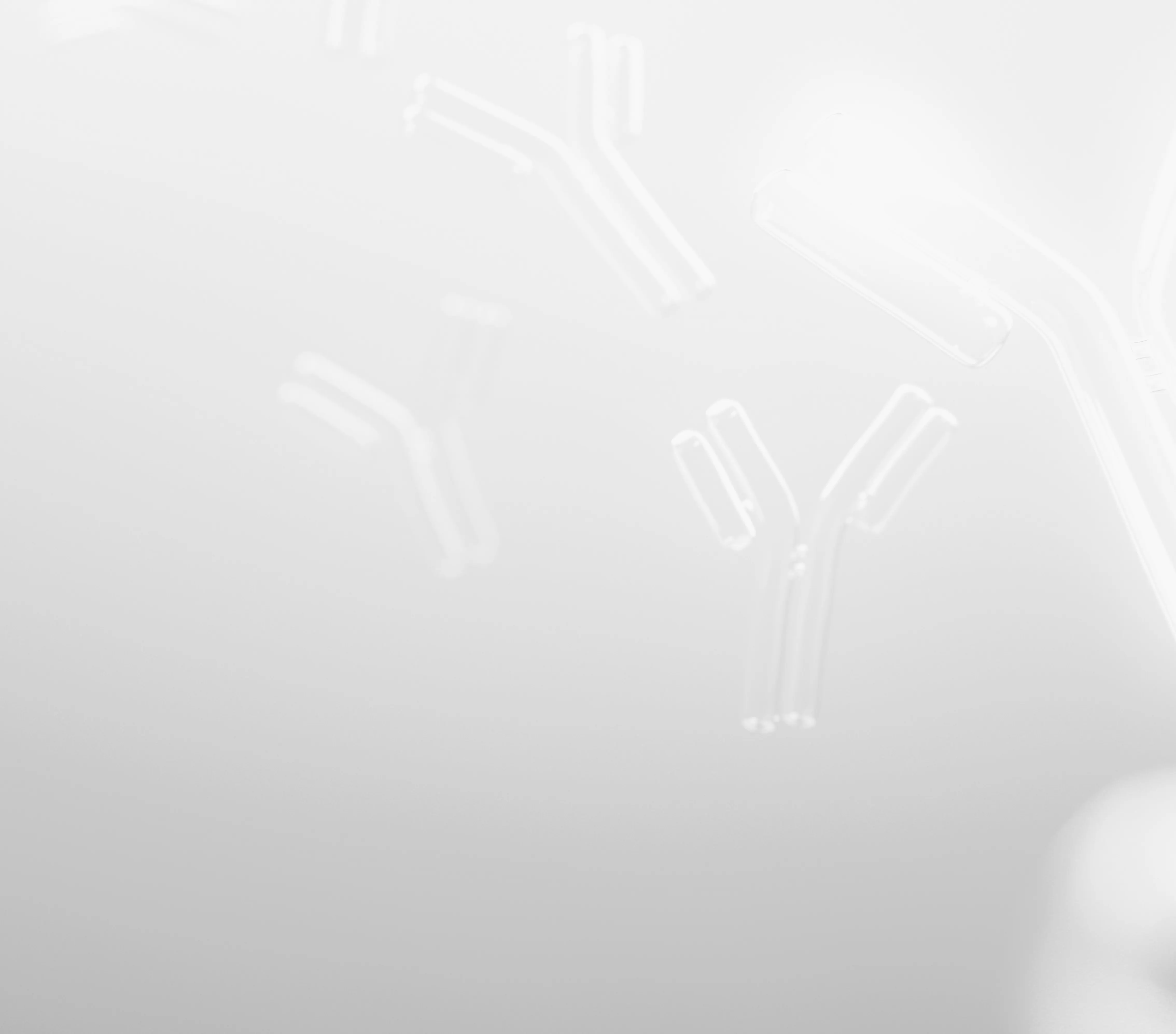 3D scientific illustration depicting several antibodies (immunoglobulins)